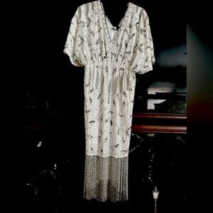 Stunning dress white and silver…